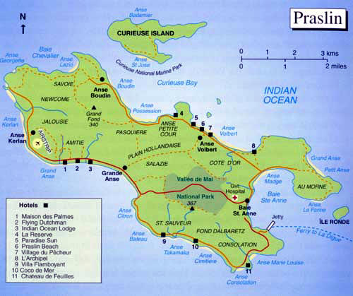 Karte von Praslin